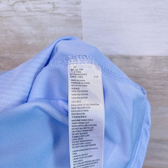 Nike Athletic Cut Curved Hem Tee Blue Performance Jersey Toddler Girl 2T - Picture 5 of 5